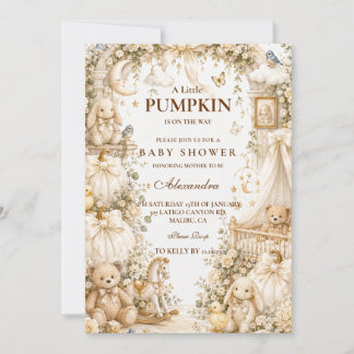 Invitation Luxury White Pumpkin Baby Shower