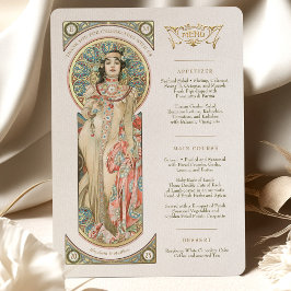 Invitation Luxus Menu Mariage Art Nouveau par Mucha
