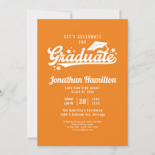 Invitation Lycée célébrons le diplômé orange