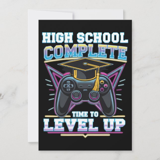 Invitation Lycée Complet Gamer Gaming Graduation (Devant)
