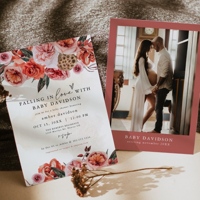 Invitation LYRA Bohemian Fall Floral Baby shower (Créateur téléchargé)