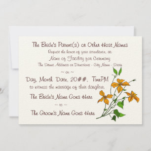 Invitation Lys de tigre (Faire-part de mariage)