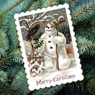 Invitation M. Bonhomme de neige et M. Corbeau