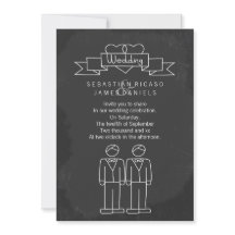 M. et M. Doodle Chalkboard Gay Mariage