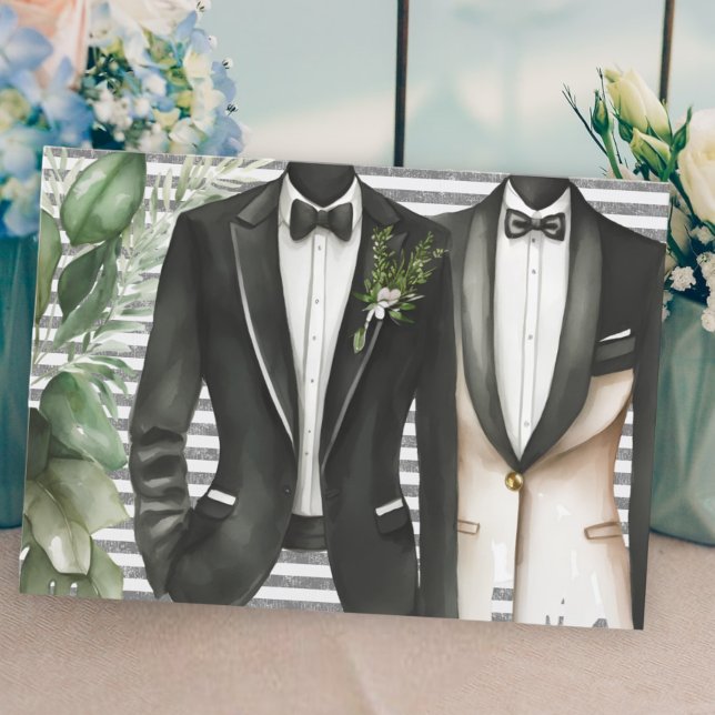 Invitation M. et M. Suit et Bow Cravate Mariage gay (Créateur téléchargé)