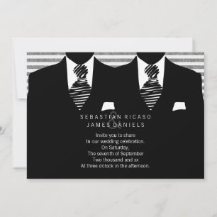 Invitation M. et M. Suit et Cravate Gay Mariage
