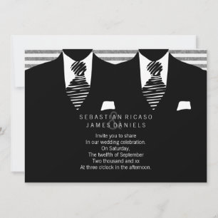 Invitation M. et M. Suit et Cravate Gay Mariage