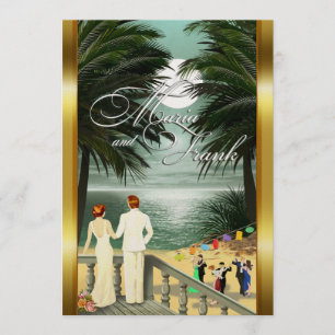 Invitation M&F Mariage Champagne Shimmer