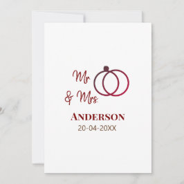 Invitation M. & Mme ajouter nom de famille date année mariage