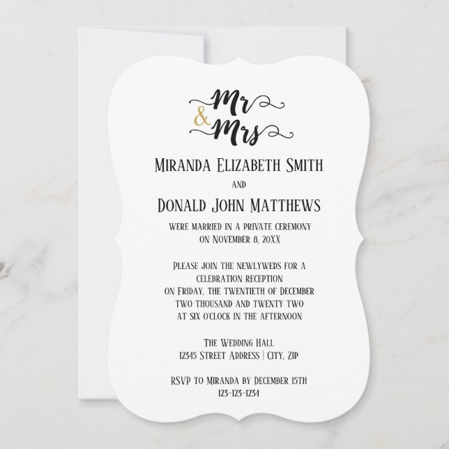 Invitation M. & Mme -Faire-part de mariage (Devant)