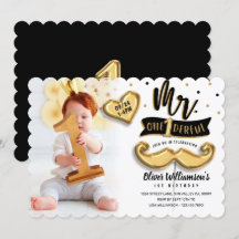M. One derful Gold Foil Balloon 1er Anniversaire P