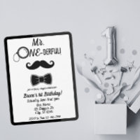M. ONE-derful moustache et bowtie 1er anniversaire