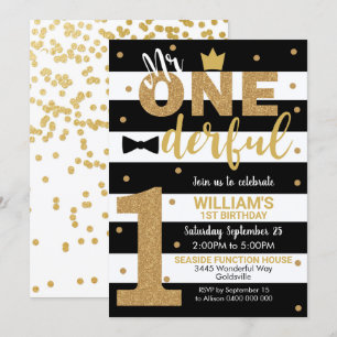 Invitation M. Onederful 1er Anniversaire Garçon