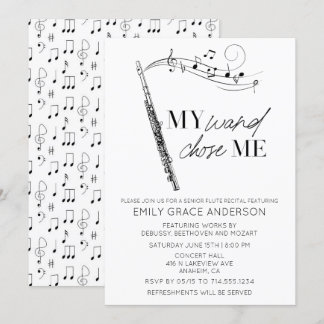 Invitation Ma baguette magique m'a choisi Citation Musical No