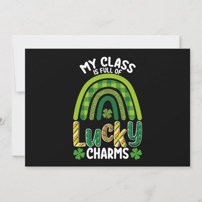 Invitation Ma Classe Est Pleine De Charmes Chanceux St Patric (Devant)
