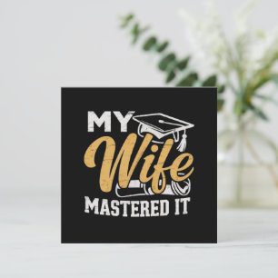 Invitation Ma femme l'a maîtrisé Porte-nom de diplômé de mast