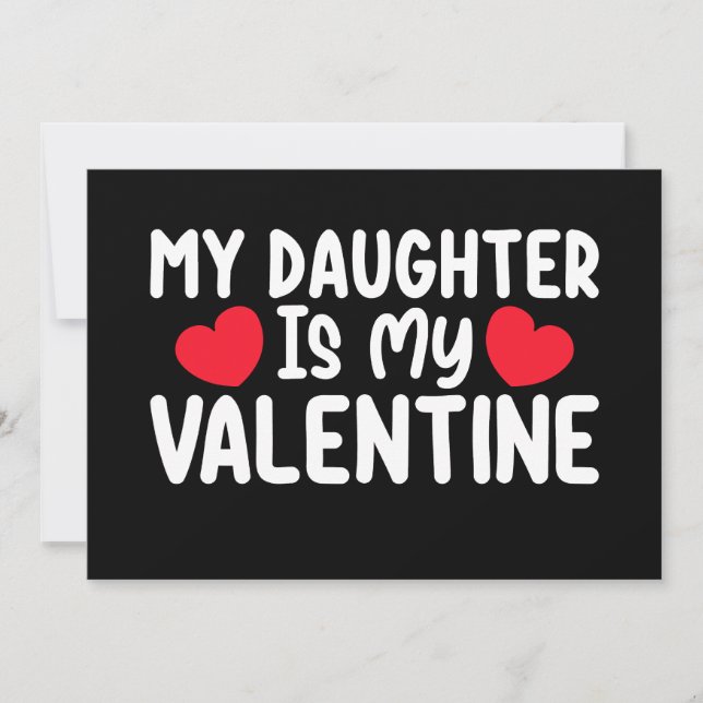 Invitation Ma Fille Est Ma Valentine Maman Papa Amour Famille (Devant)