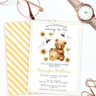 Invitation Ma maman d'être baby shower ours en peluche