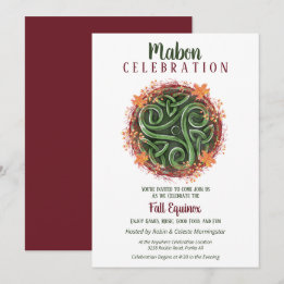 Invitation Mabon Automne Equinox Celtic Triskelion Harvest