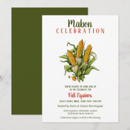 Invitation Mabon Automne Equinox Récolte Corn Bouquet