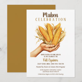 Invitation Mabon Automne Equinox Récolte Corn Bouquet