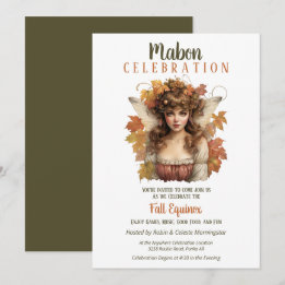 Invitation Mabon Récolte Automne Equinox Rétro Fairy