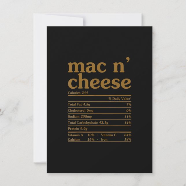 Invitation Mac et fromage Nutrition amusante Thanksgiving Mac (Devant)