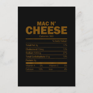Invitation Mac N Cheese Nutrition Fiches familiales