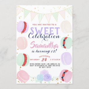 Invitation Macaron Sweet Celebration Anniversaire