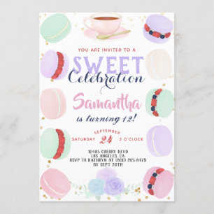 Invitation Macaron Sweet Celebration Anniversaire