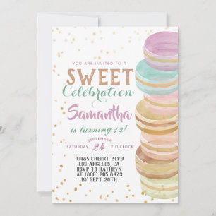 Invitation Macaron Sweet Celebration Anniversaire