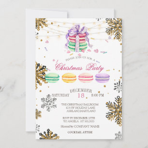 Invitation Macarons,Lumière en forme de flocon de neige Noël