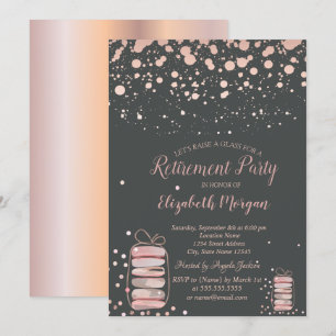 Invitation Macarons Rose Gold  Retraite