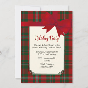 Invitation MacGregor Tartan Plaid Custom Christmas Party