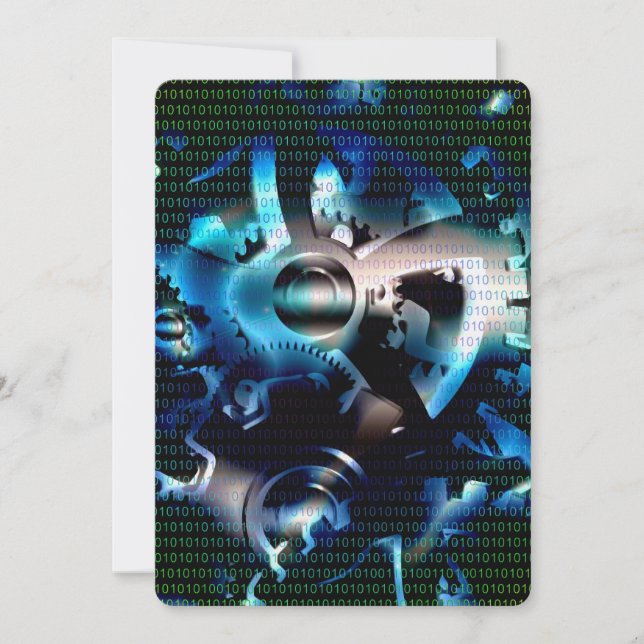 Invitation Machine à code binaire (Devant)