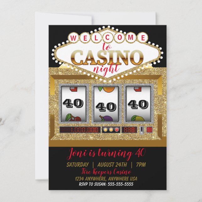 Invitation machine à sous casino Las Vegas casino nuit (Devant)