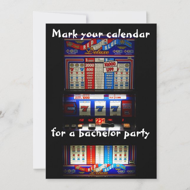 Invitation Machine à sous pour enterrement de vie de garçon (Devant)