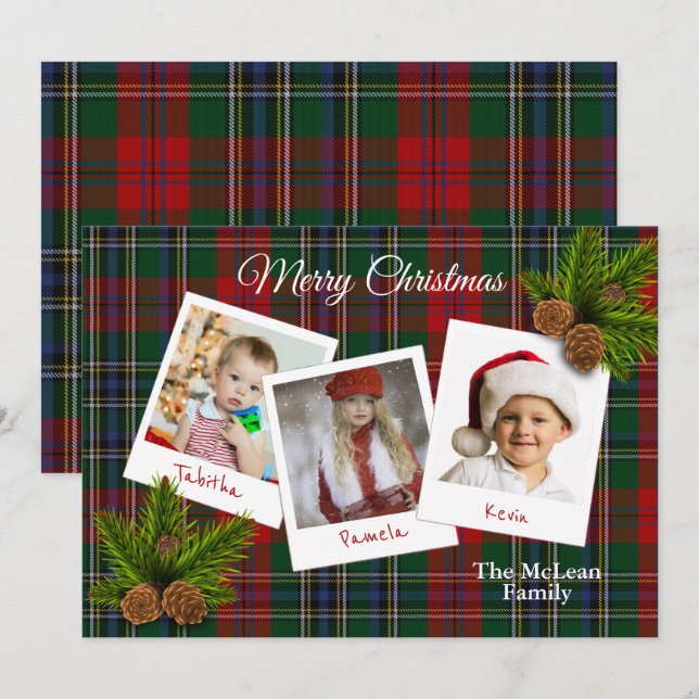 Invitation MacLean Clan Plaid Noël Multi-Carte photo (Devant / Derrière)