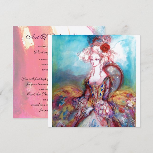 Invitation MADAME POMPADOUR Métallisé Argenté (Devant / Derrière)