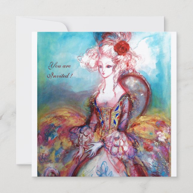 Invitation MADAME POMPADOUR, soirée costumée classique (Devant)