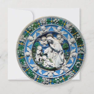 Invitation MADONNA, ENFANT ET ANGES Sapphire Bleu Noël