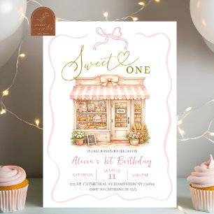 Invitation Magasin de friandises à nœud coquette pour un prem