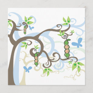 Invitation Magasins Twin Boys Pea dans le Baby shower Pod