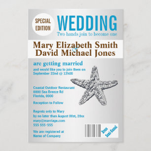 Invitation Magazine de mariage de la plage de Starfish PERSON