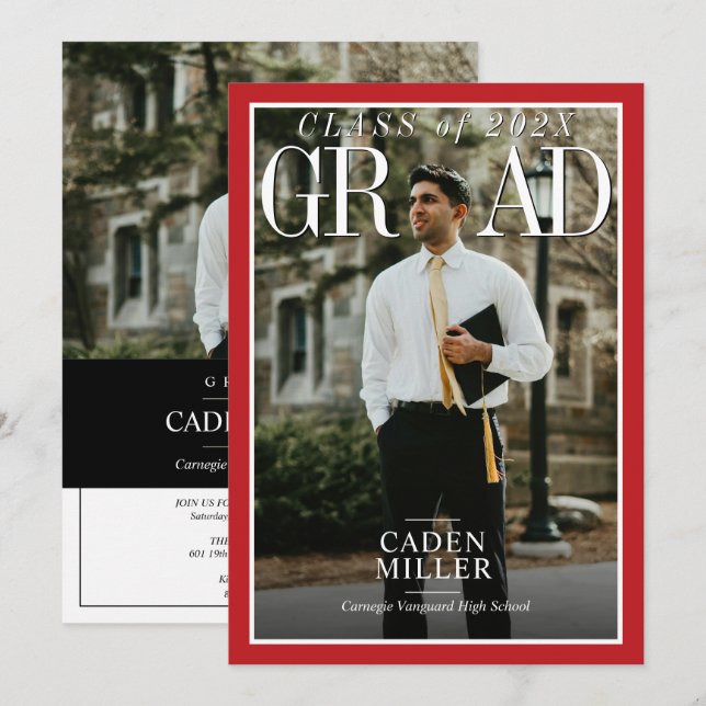 Invitation Magazine Journal Envoi d'un diplôme supérieur (Devant / Derrière)