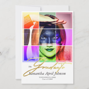 Invitation Magazine Pop Art Retro Moderne Graduation Photo