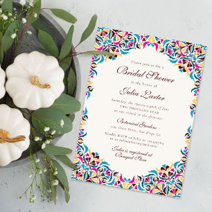 Invitation Magenta Blue Fantaisiste Flore Mandala Shower de M