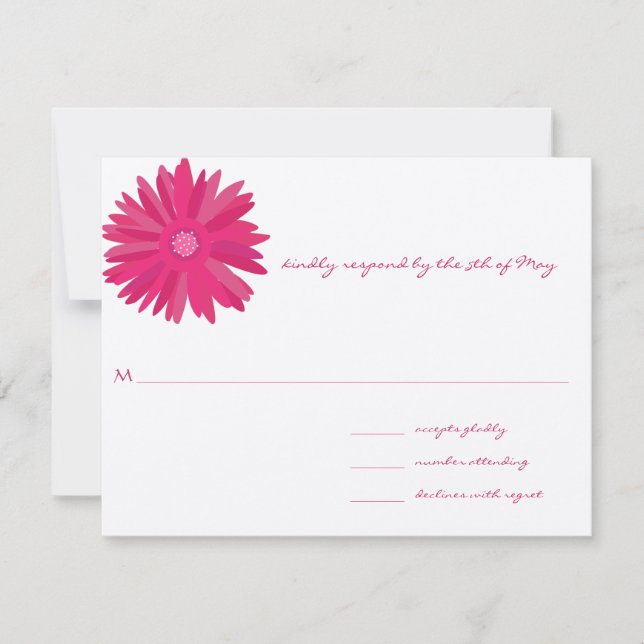 Invitation Magenta Gerber Wedding RSVP (Devant)