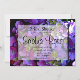 Invitation Magenta Purple bleu jaune Hydrangeas fleurs