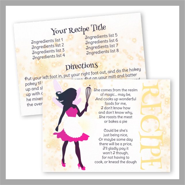 Invitation Magic fairy cuisine cuisson livre de recettes cart (Créateur téléchargé)
